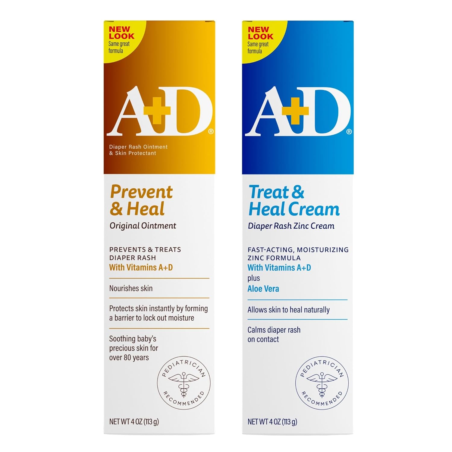 A+D Original, 113 gramas cada, pomada para prevenção e tratamento de assaduras